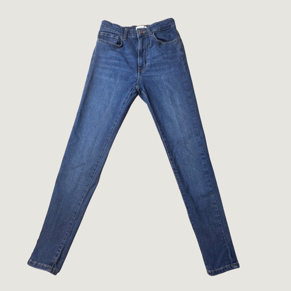 Forever 21 Jeans Womens 27 Blue High Rise Skinny Stretch Denim Dark Wash Casual